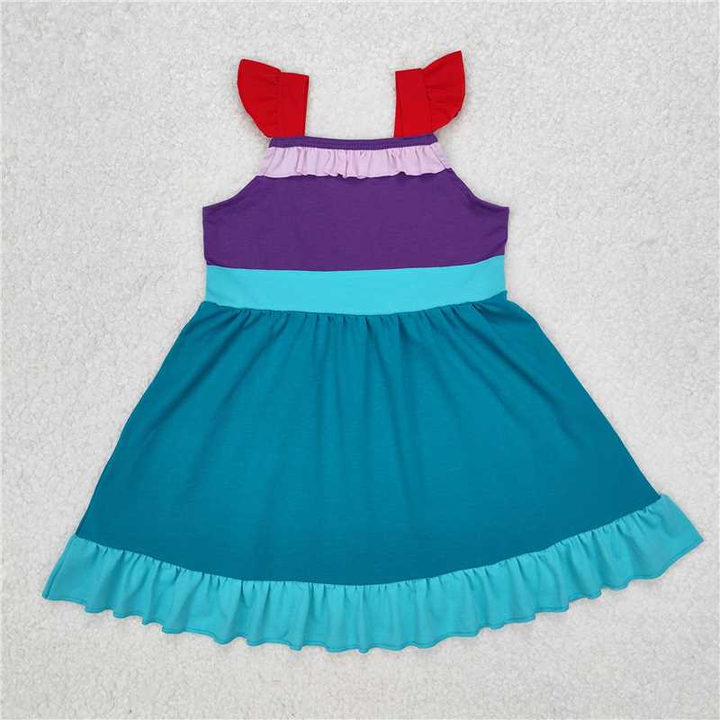 Cute Clothes GSD1875 Baby girl's summer blue flutter sleeve dress