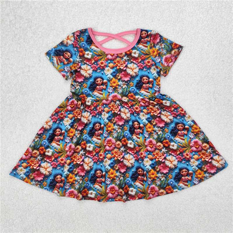Cute Clothes GSD1785 Baby girl's blue short-sleeved dress for summer