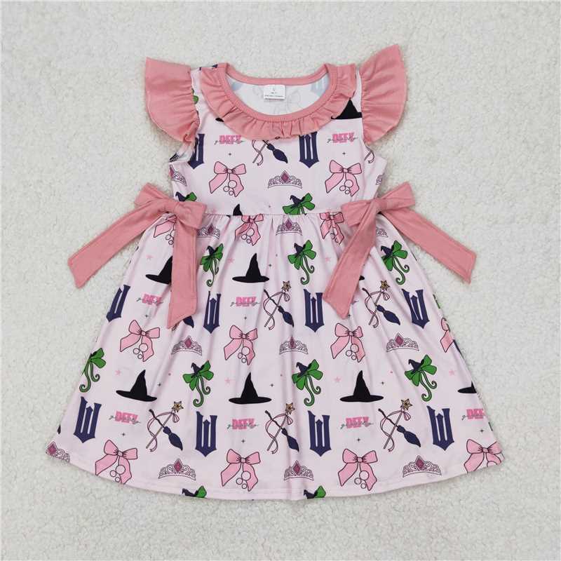 Cute Clothes GSD1895 Baby girl's pink flutter sleeve dress for summer
