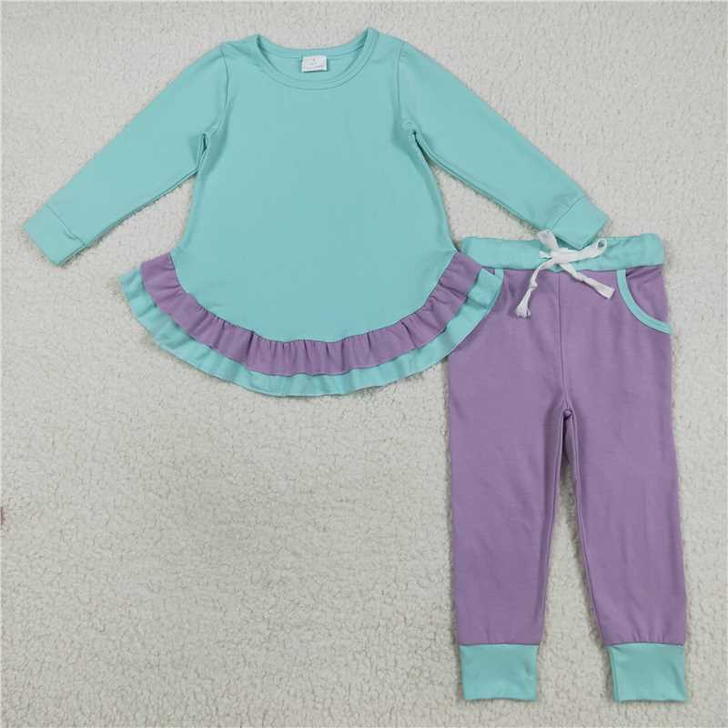 RTS NO MOQ Sibling Baby girl clothes Long Sleeve Pants Sets