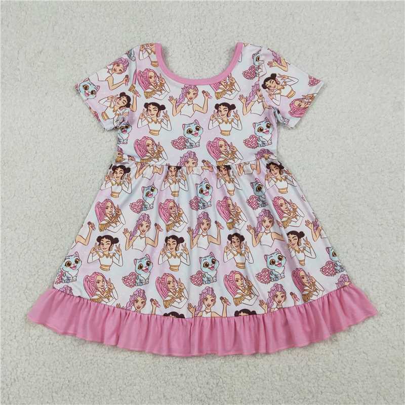 Cute Clothes GSD3394 Baby girl's pink summer short-sleeved dress