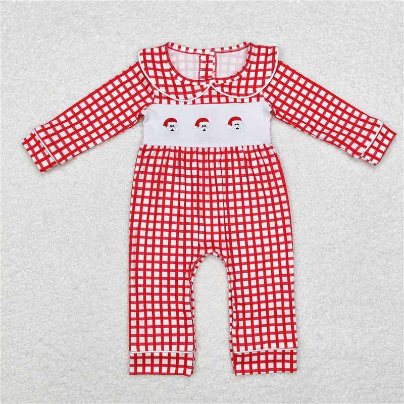 RTS NO MOQ LR1441 LR1263 LR1119 Baby Christmas elements doll collar long romper