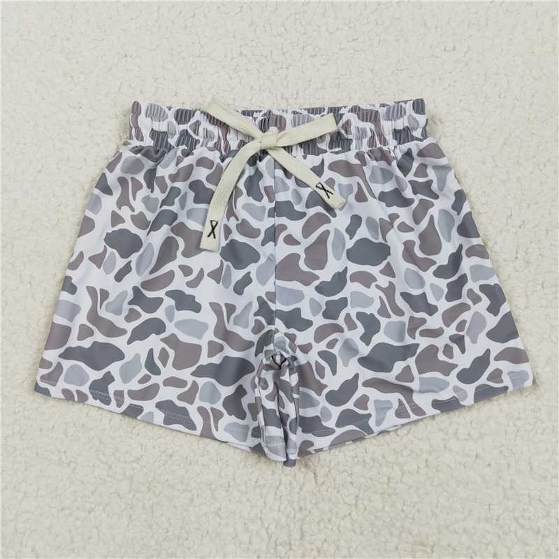 RTS NO MOQ Sibling baby girl boys clothes yoga camouflage dress and swimsuit and swim trunks and top