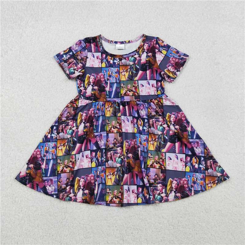 Cute Clothes GSD2918 Baby girl in purple summer short-sleeved dress