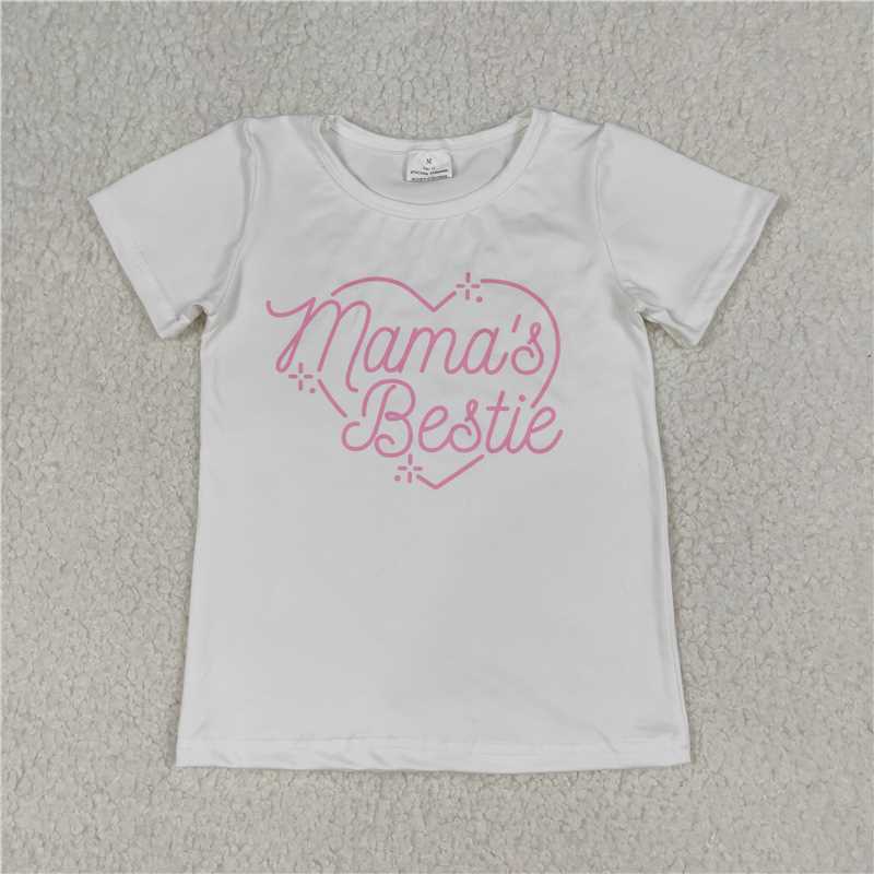SALES NEW Baby Girls White Short Sleeve Hearts T-shirts Top Cute Toddler Girl Clothing Infant Fashion