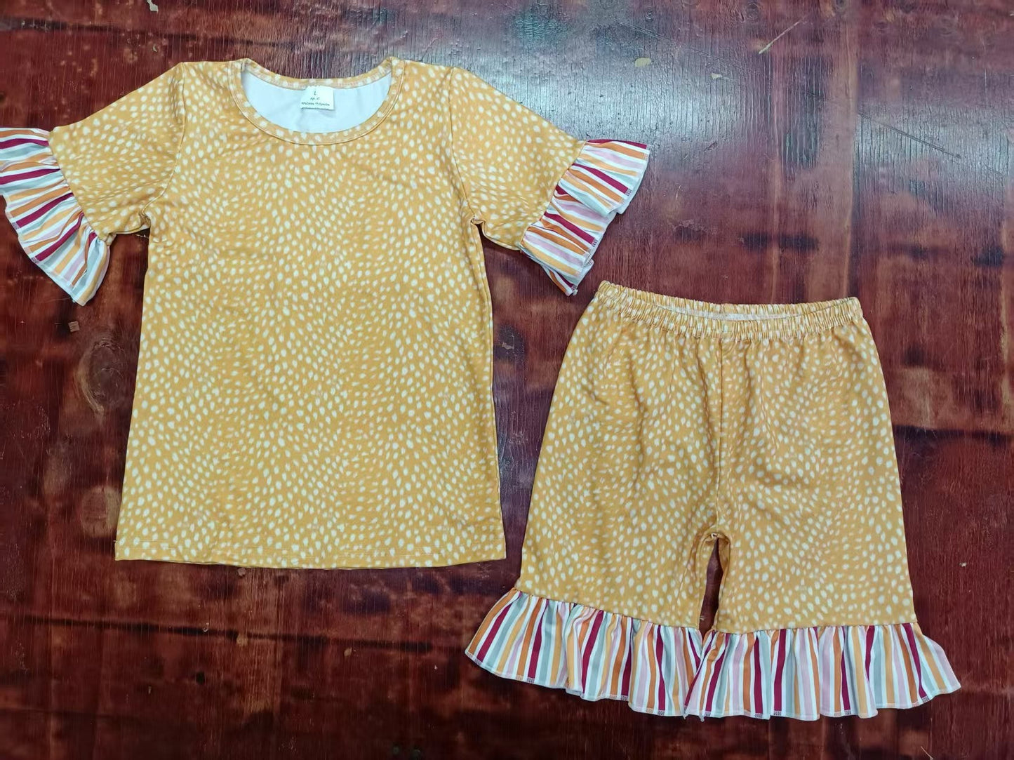 Custom moq 3 eta 6-7weeks baby girls clothes short sleeve shorts sets-25.5.9