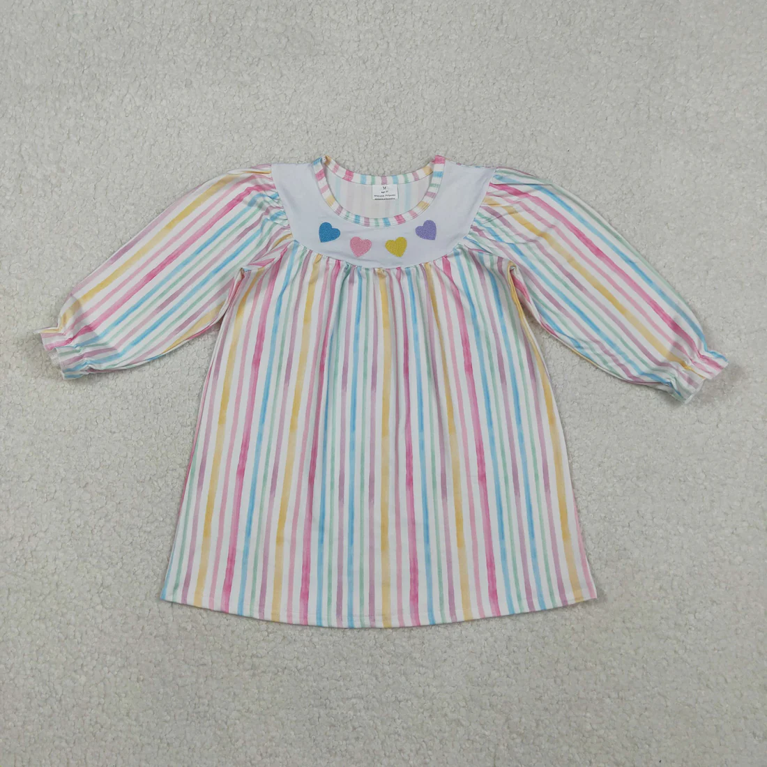 RTS NO MOQ Sibling Baby girls clothes Embroidery valentine love long-sleeved dresses