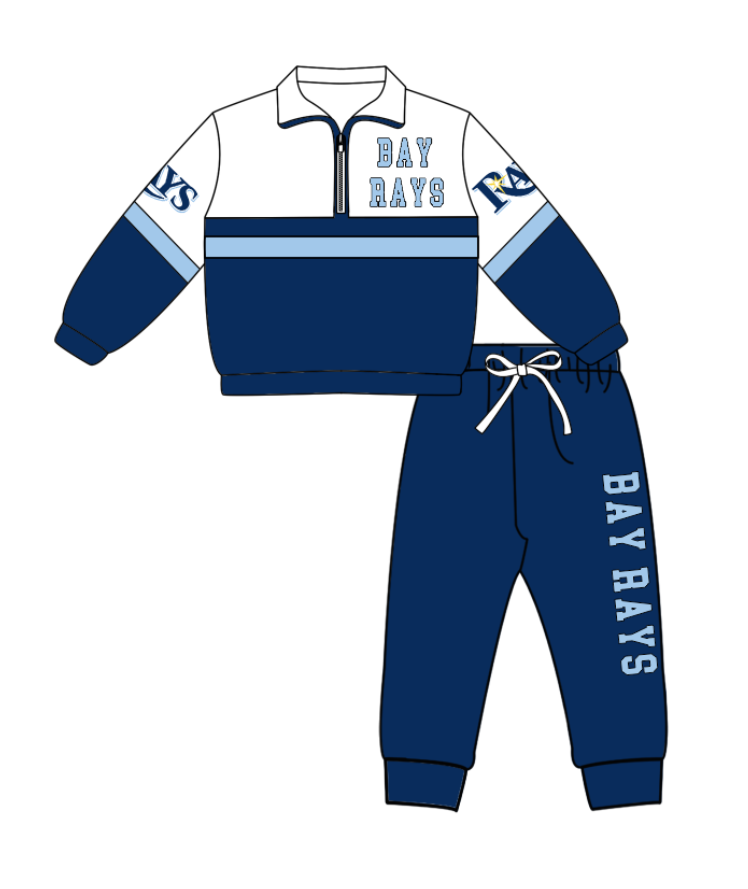 Custom moq 5 mix size yoga navy blue long-sleeved and trouser-length yoga outfit with zipper