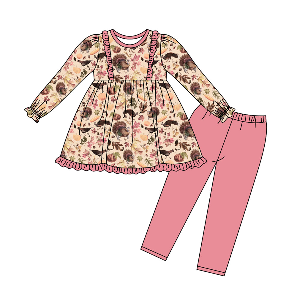 5.23 custom each style moq 5eta 4-5week Sibling Sister halloween pumpkin girls sets and baby romper match family design