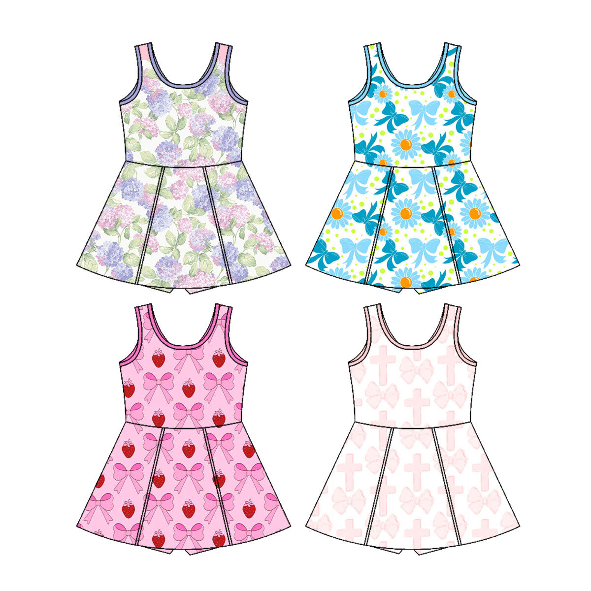 25.10.28 custom each style moq 5 eta 6-8week Sibling Sister bow baby girl sleeveless dress 4 match design