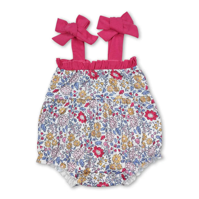RTS NO MOQ Sibling Baby Girls 4th Of July Bows Straps Rompers