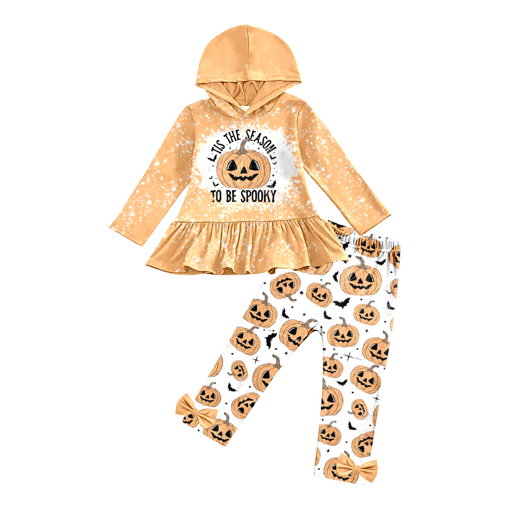 6.12 custom each style moq 5eta 4-5week Sibling Sister Christmas red girls hooded sets and pumpkin orange sets match family design