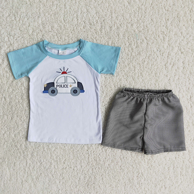 B18-4 Baby boys High quality lattice outfits