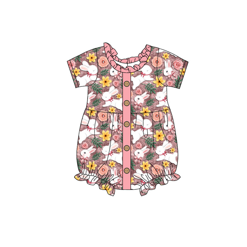 10.15 custom each style moq 5eta 4-6week Sibling Sister easter rabbit pink baby girl sets and dress and rompers match family design