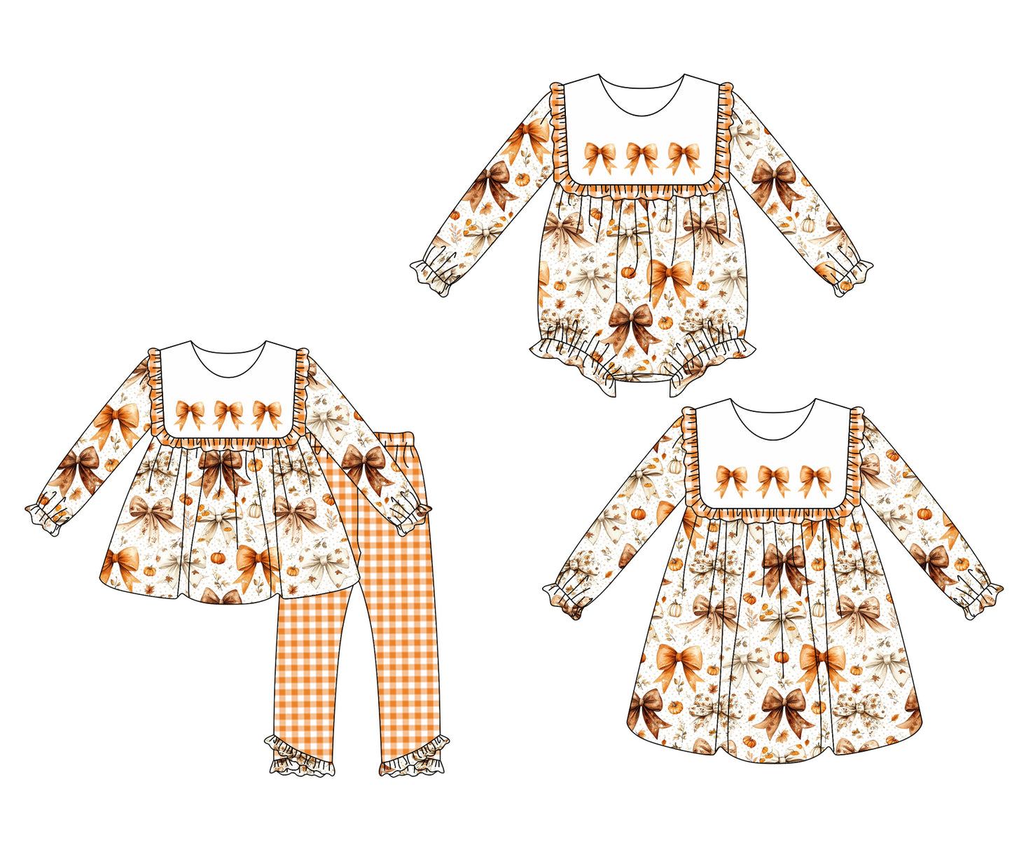 25.6.7 custom each style moq 5eta 4-6week Sibling Sisters bow baby girl long sleeve pants sets and dress and rompers match family design