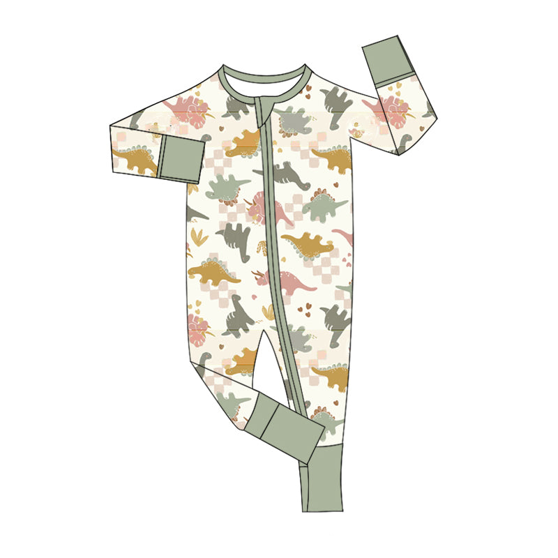 9.25 custom each style moq 5eta 4-6week Sibling Sister dinosaur baby boys sets and rompers match family design