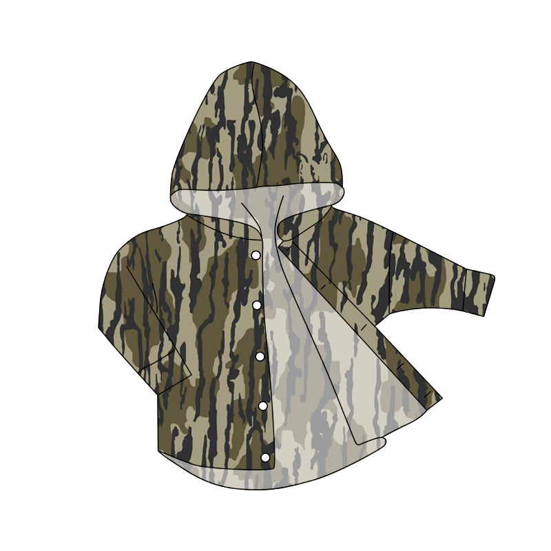9.7 custom each style moq 5 eta 4-6week baby boys clothes camouflage button hooded long sleeve top