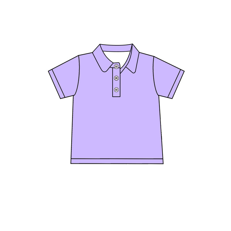 Custom moq 5 boys Blank Cotton short-sleeved polo shirt Lilac Short-Sleeve Polo Shirt