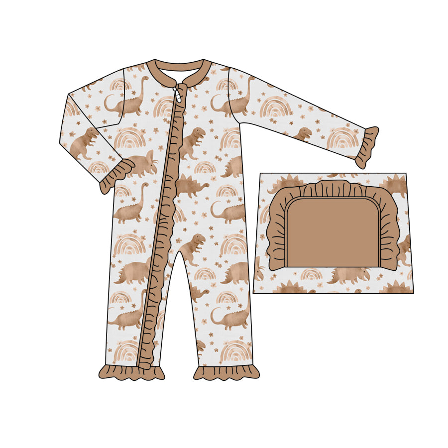 7.6 custom each style moq 5eta 4-6week Sibling Sister dinosaur rainbow baby girls sets and dress and rompers match family design