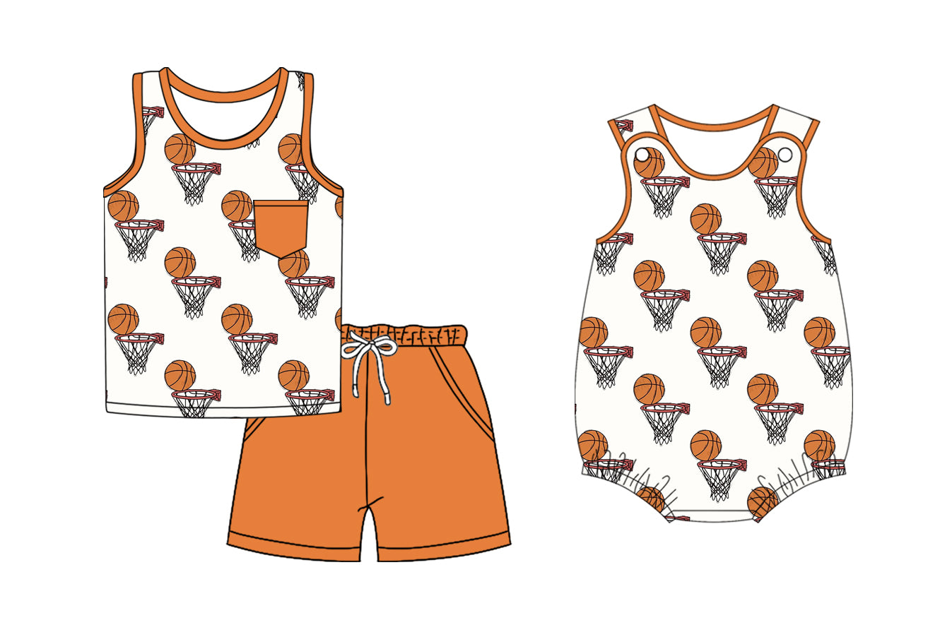 2.15 custom each style moq 5eta 4-6week Sibling Sister basketball baby girl short sleeve shorts sets and romper match design