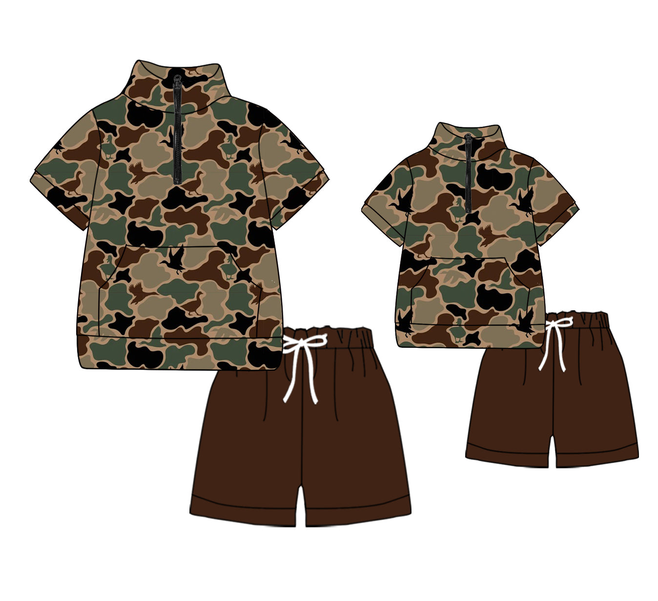 11.13 custom each style moq 5eta 4-6week Sibling Sister camouflage baby boys short sleeve shorts sets and adult sets match design