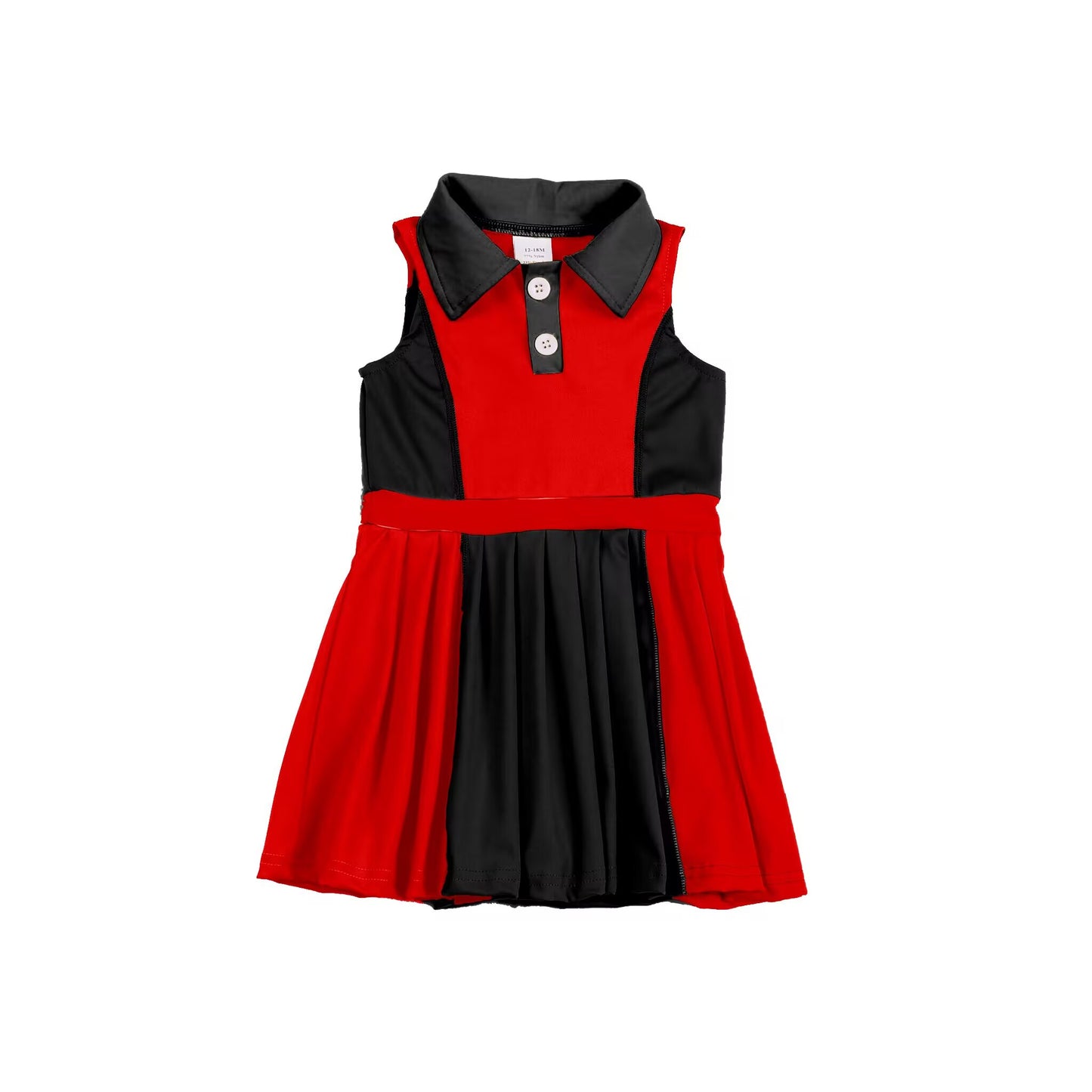 custom moq 3 eta 6-7weeks baby girls clothes red and black sleeveless Dress