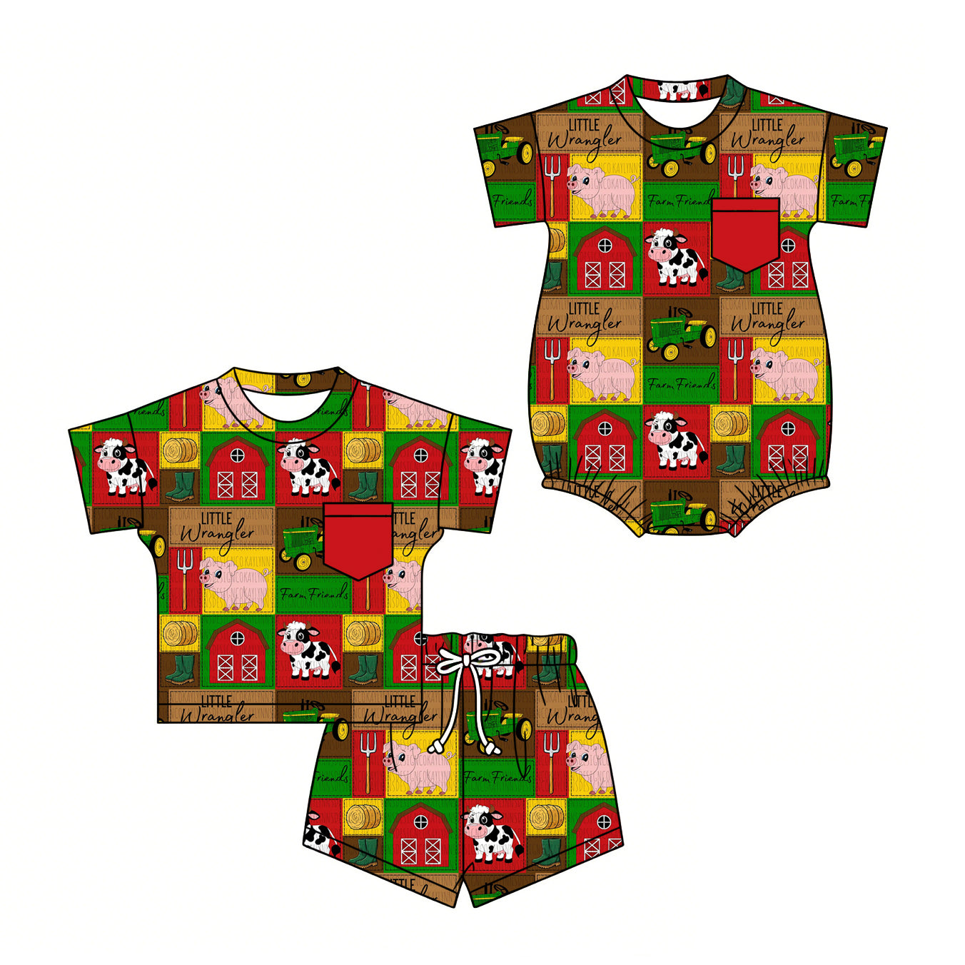 2.28 Custom moq 5 mix size Sibling Baby Boys plaid Romper Short-Sleeved Top And Shorts Set