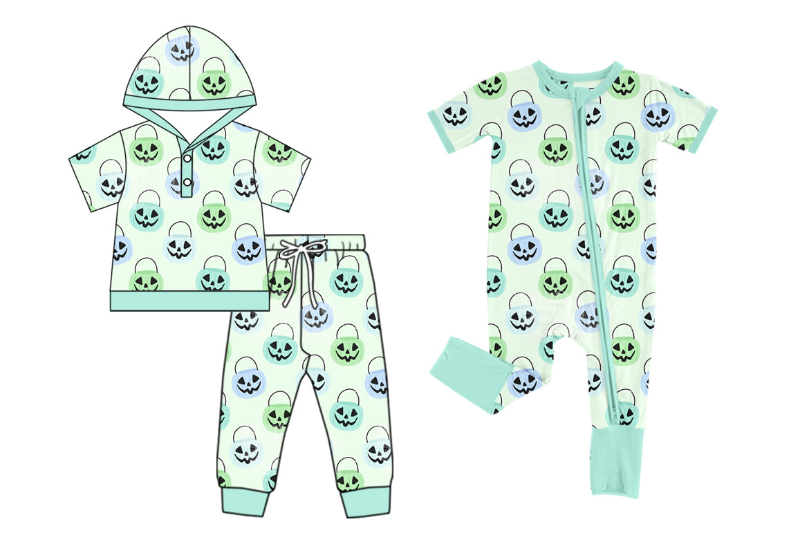 4.28 custom each style moq 5eta 4-6week Sibling Sisters pumpkin baby boy short sleeve pants sets and rompers match family design