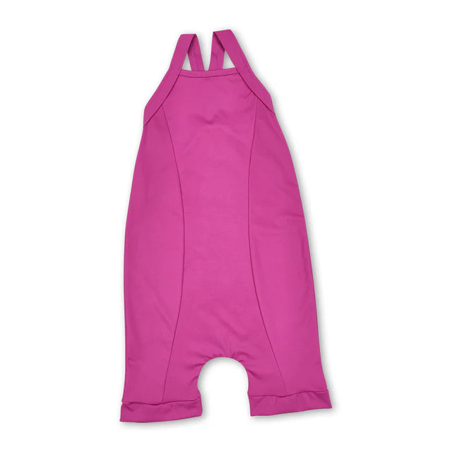 RTS NO MOQ Sibling Baby Girls Blue Active Wear Athletic Jumpsuits
