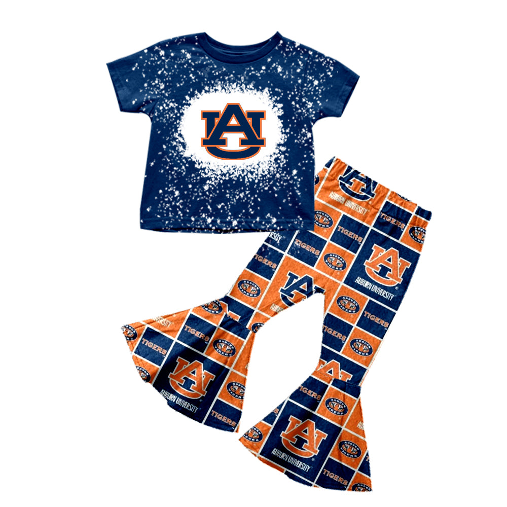 baby girl clothes team U dark blue top pants toddler girl summer outfit