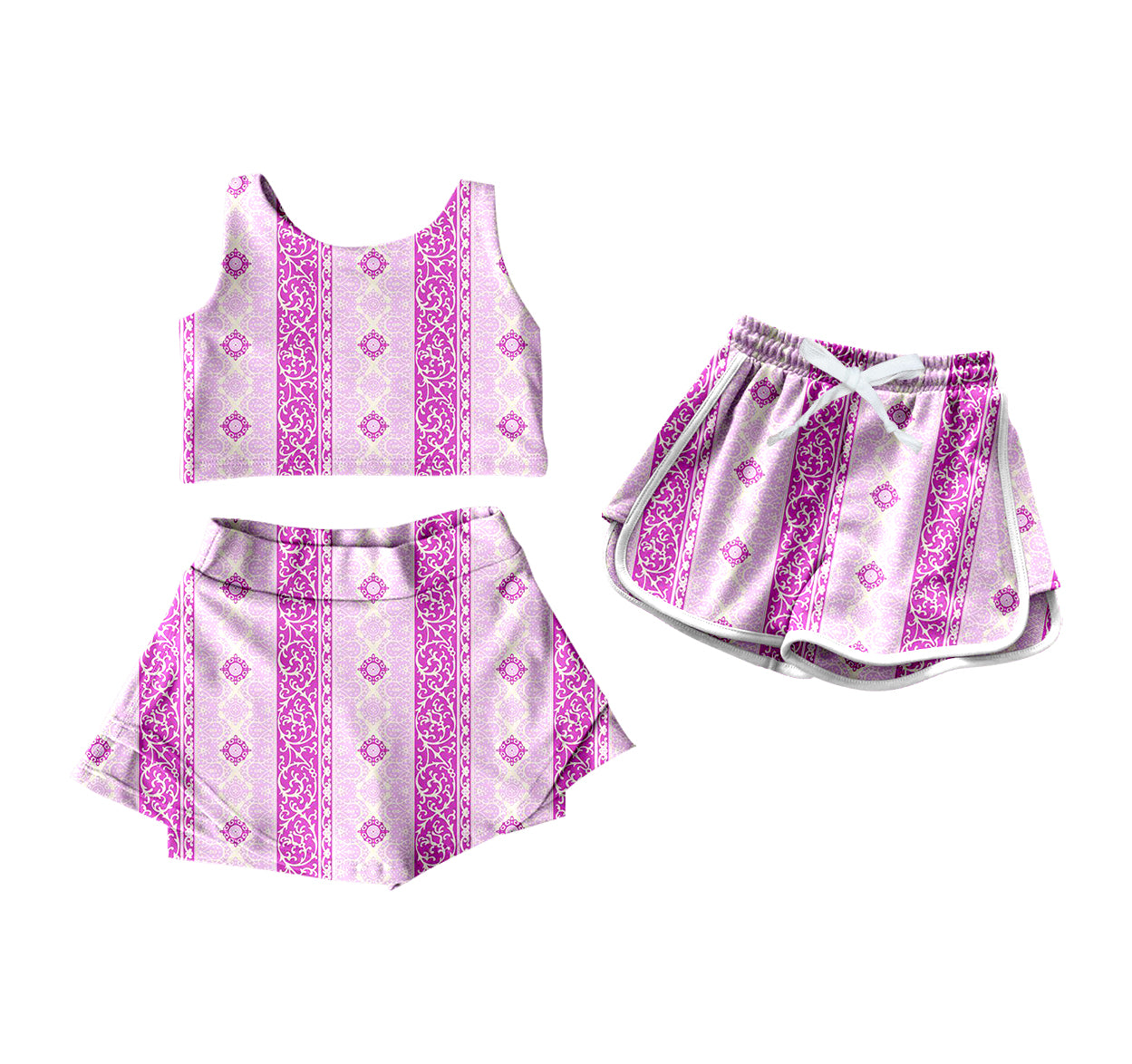 4.14 custom each style moq 5eta 4-6week Sibling Sister purple baby girls clothes Short sleeve yoga dress and shorts match family design