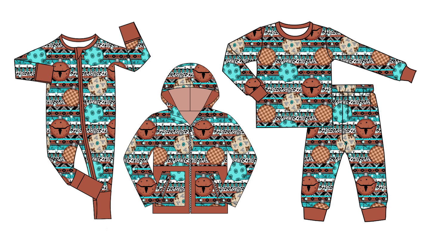 25.8.27 custom each style moq 5eta 4-6week Sibling Sisters cow head bow baby boy long sleeve pants sets and romper and top match family design