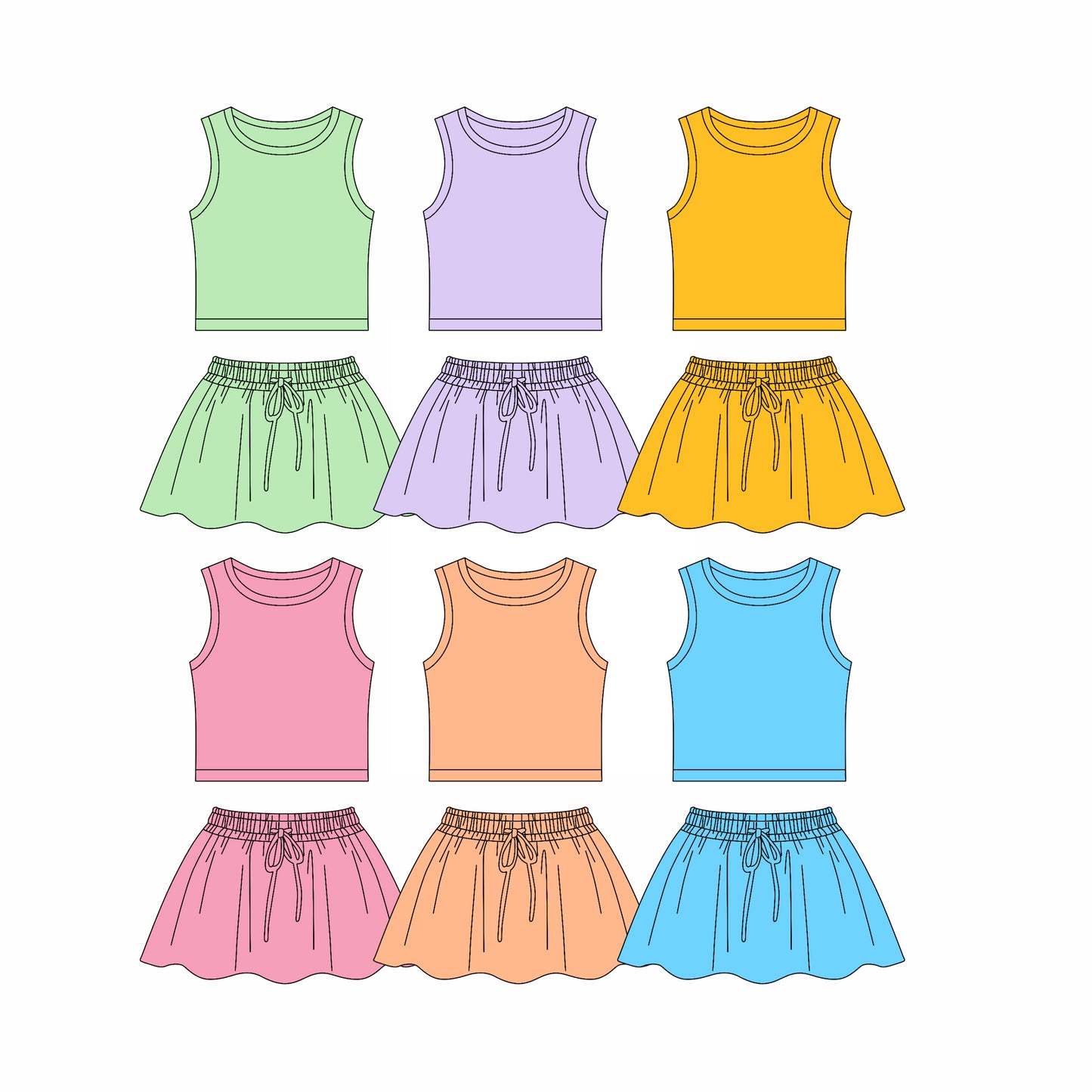25.12.25 custom each style moq 5 eta 6-8week Sibling Sisters baby girl clothes short sleeve skirts sets 6 match family design