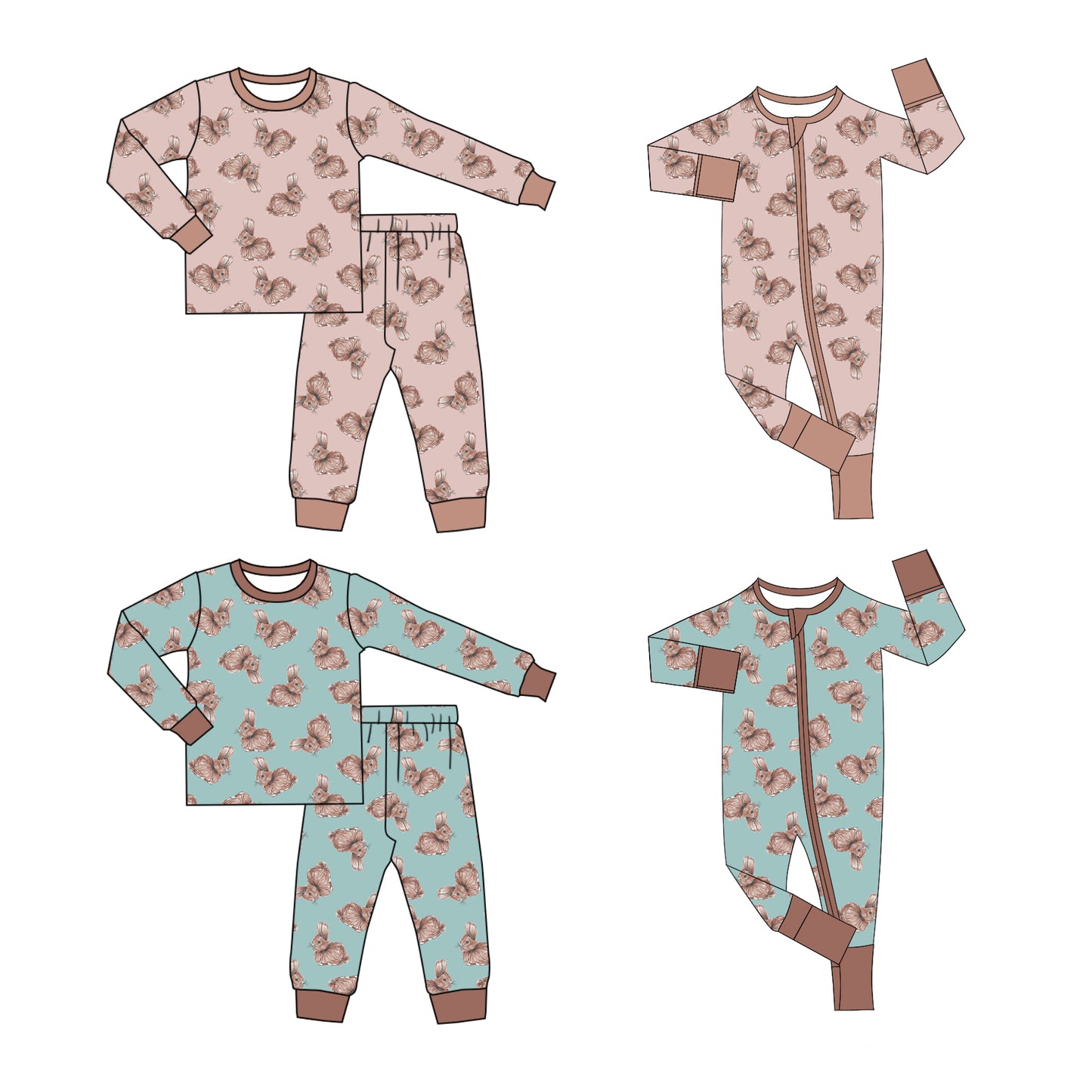 25.12.15 custom each style moq 5 eta 6-8week Sibling Sisters easter bunny baby girl long sleeve pants sets 2 and rompers 2 match family design
