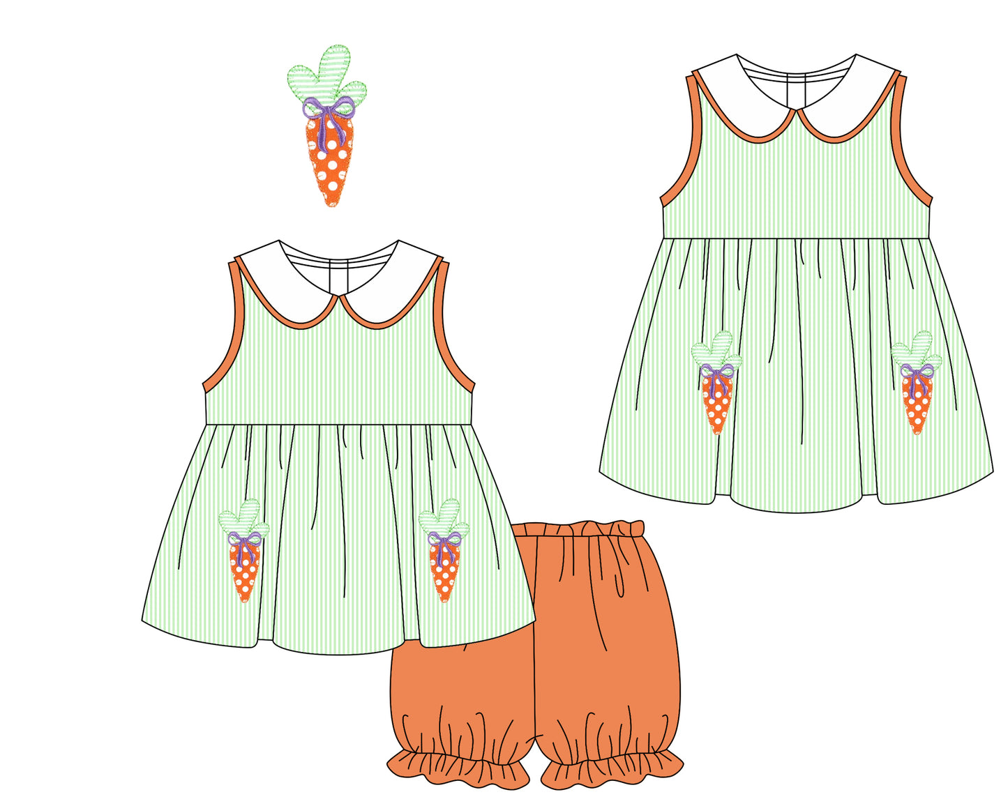 11.21 custom each style moq 5eta 4-6week Sibling Sister easter rabbit baby girl short sleeve shorts sets and dresses match design