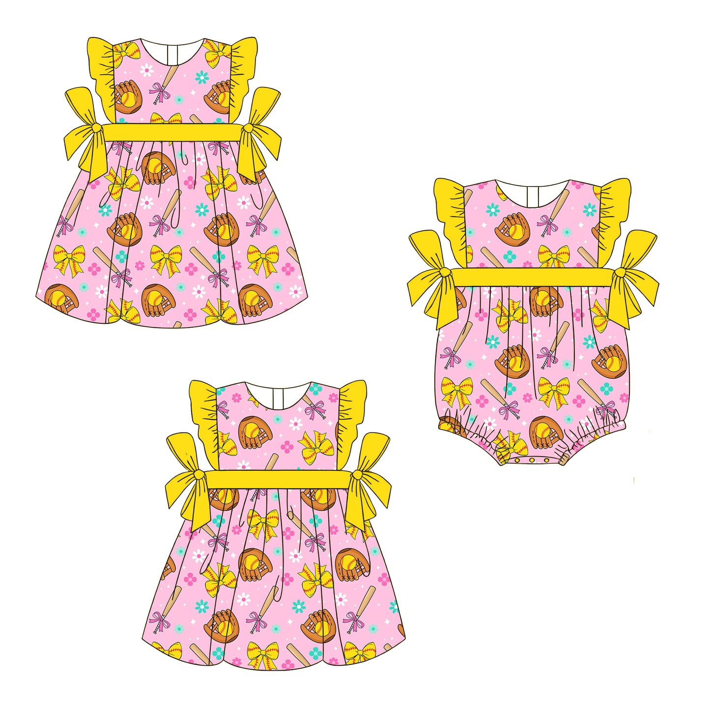 2.28 Custom moq 5 mix size Sibling Baby Girl's Cute Pink Sleeveless Romper Dress With bow for Summer
