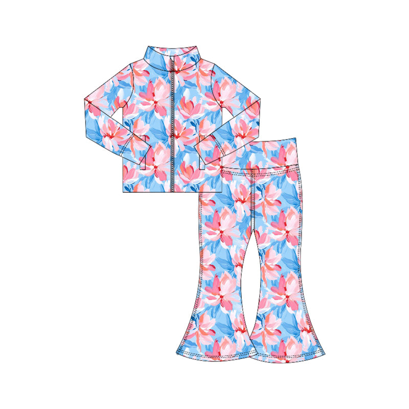 25.6.12 custom each style moq 5eta 4-6week Sibling Sisters baby girl long sleeve pants sets 1 and sets 4 match family design