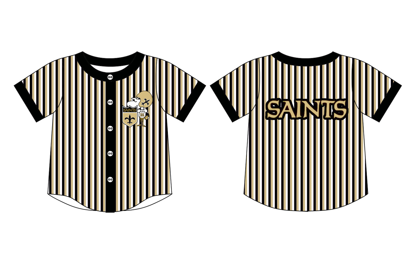 Custom saints shirt Special character style tops for boys hot selling tops for infants and toddlers boys