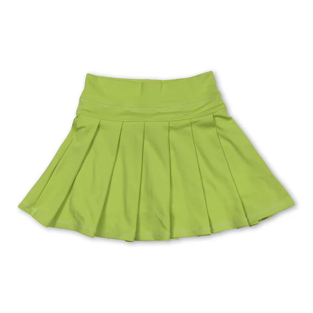 RTS NO MOQ Sibling Baby Girls Pink Yoga Skorts Pleated Skirts Bottom