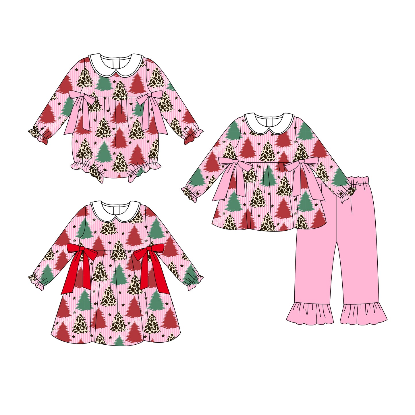 25.7.28 custom each style moq 5eta 4-6week Sibling Sisters Christmas baby girl long sleeve pants sets and dress and rompers match family design