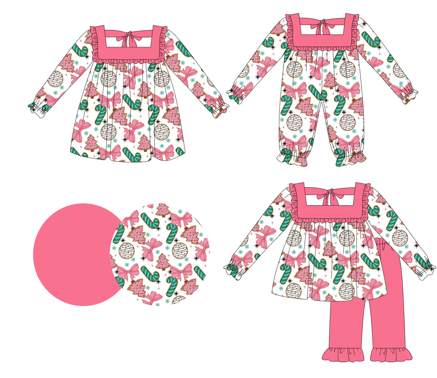 25.5.16 custom each style moq 5eta 4-6week Sibling Sisters Christmas boots trees bow baby girl long sleeve pants sets and dress and rompers match family design