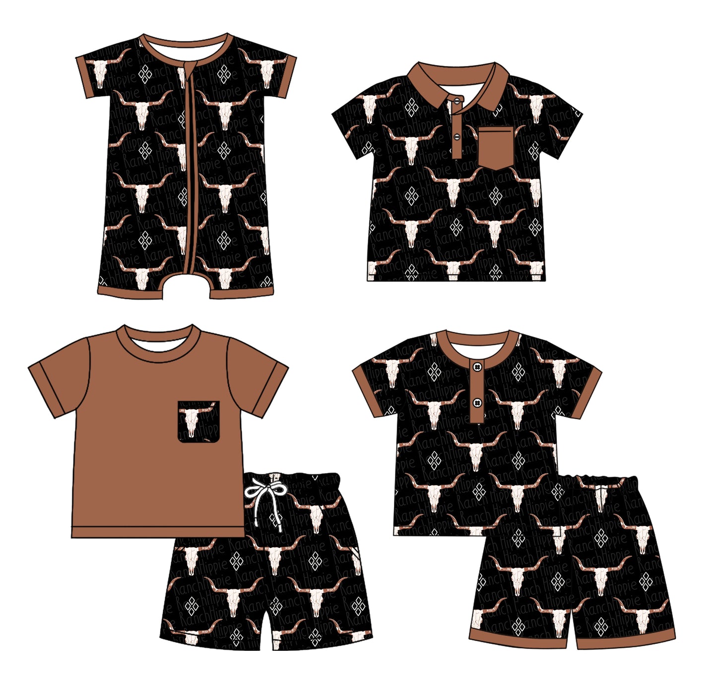 2.19 custom each style moq 5eta 4-6week Sibling Sister cow head baby girl sets 1 and sets 2 and boy rompers and top match family design