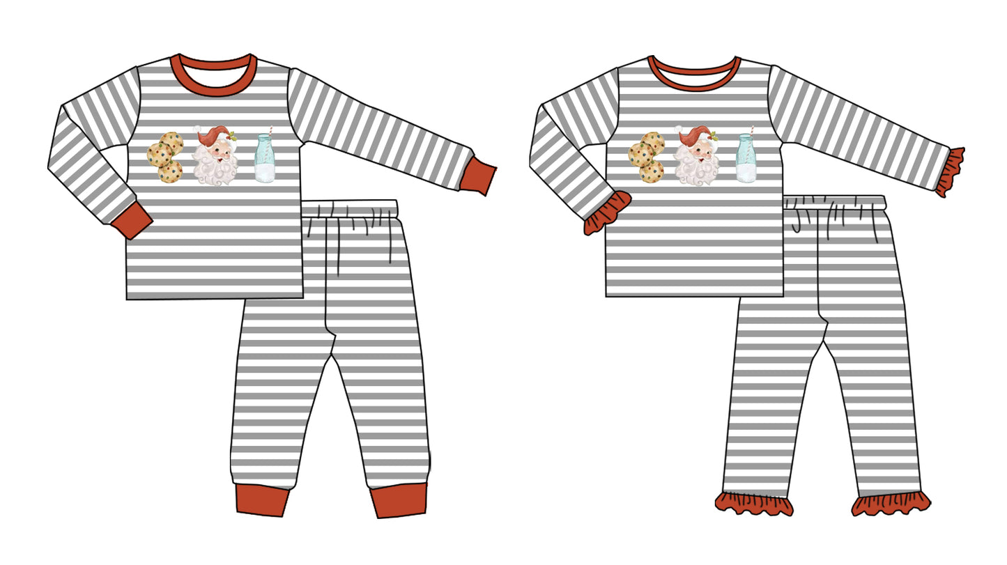 25.8.20 custom each style moq 5 eta 4-6week Sibling Sisters Christmas baby girl long sleeve pants sets 2