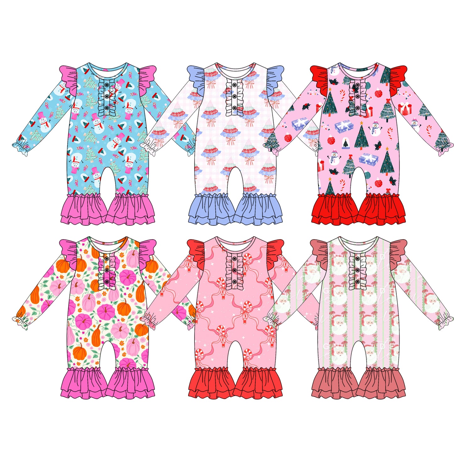 25.6.18 custom each style moq 5eta 4-6week Sibling Sisters baby girl long sleeve romper 1 and romper 6 match family design