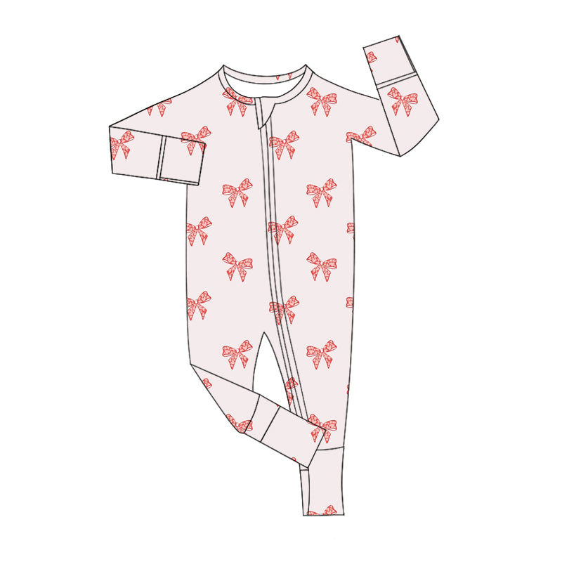 9.5 custom each style moq 5eta 4-6week Sibling Sister bow pink baby girl sets and rompers match family design