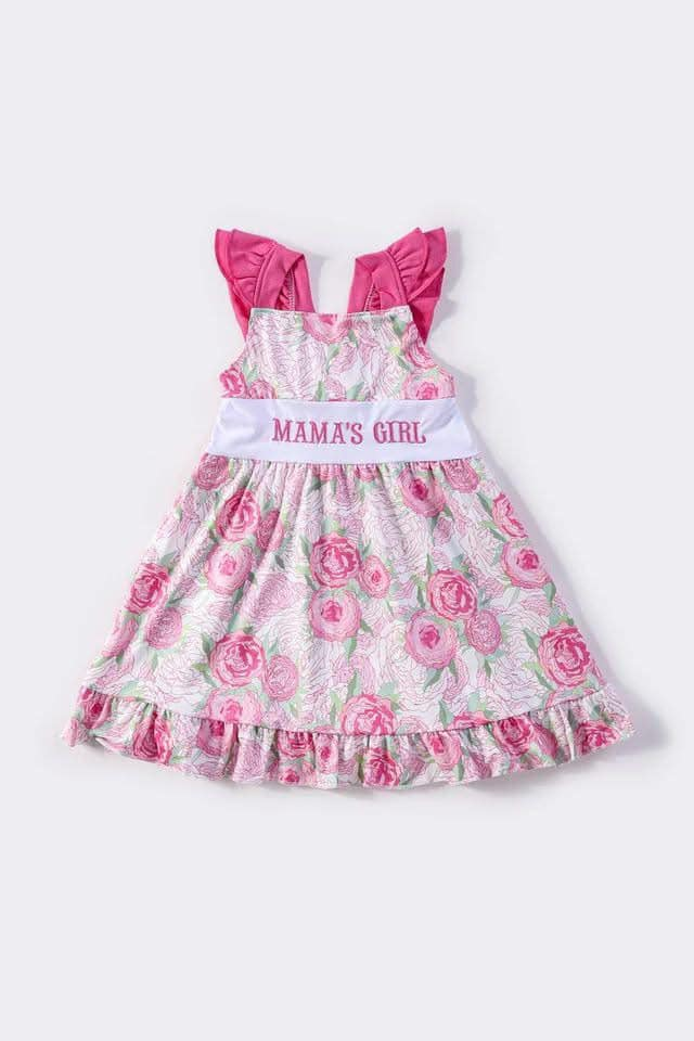 Custom moq 3 eta 7/8week moq 5 eta /4/5week baby girl clothes mama girl flying Sleeve briefs Shorts Set dress