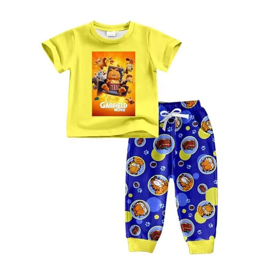 Deadline: May 30 custom no moq eta 5-6week carfield yellow sets boys pants sets