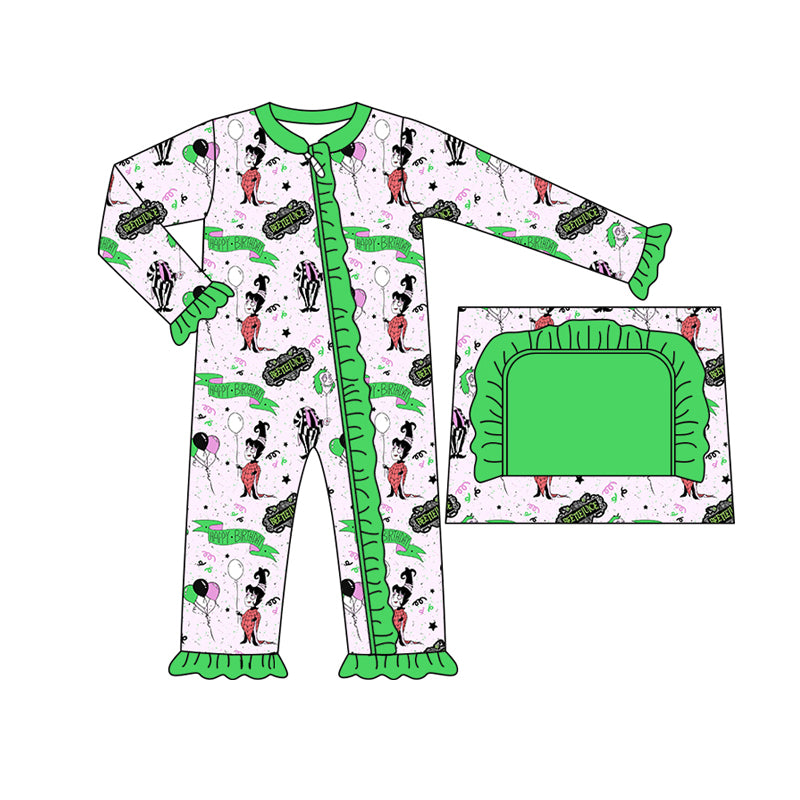 8.3 custom each style moq 5eta 4-6week Sibling Sister green baby girls sets and rompers match family design