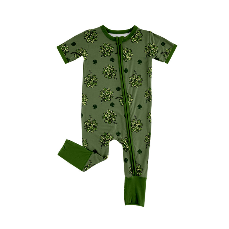 10.16 custom each style moq 5eta 4-6week Sibling Sister lucky green baby boys short sleeve sets and rompers match design