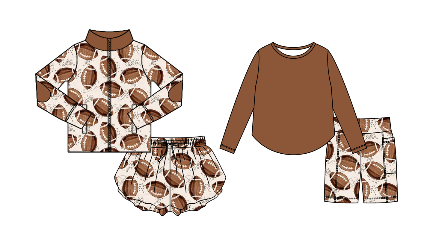 25.8.30 custom each style moq 5eta 4-6week Sibling Sisters rugby baby girl long sleeve shorts sets and skirts sets match family design